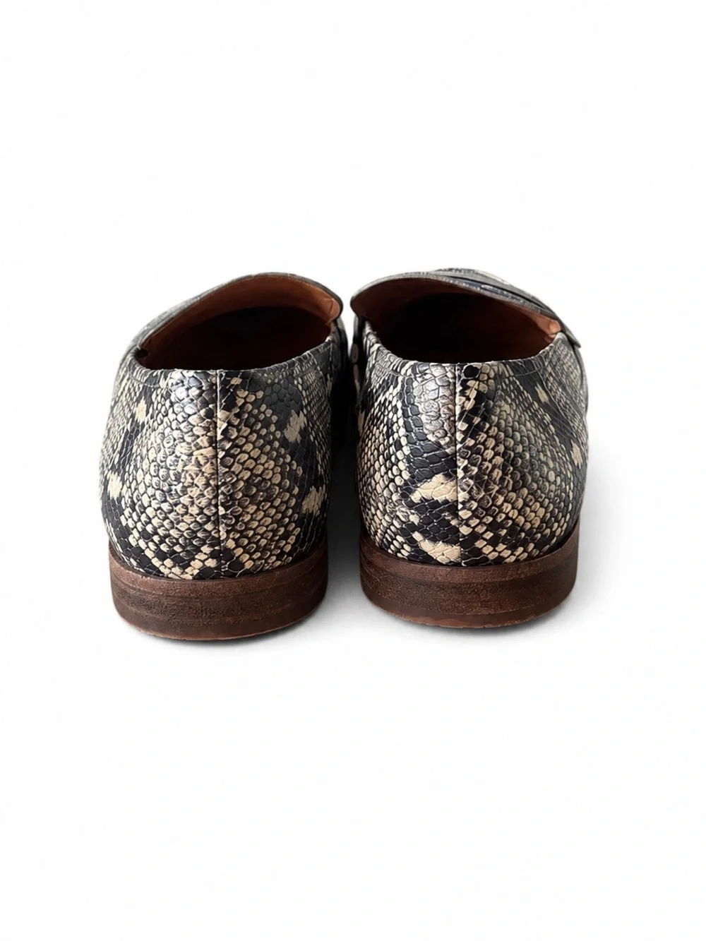 Madewell Alex Snake Print Leather Penny Loafers Size 8